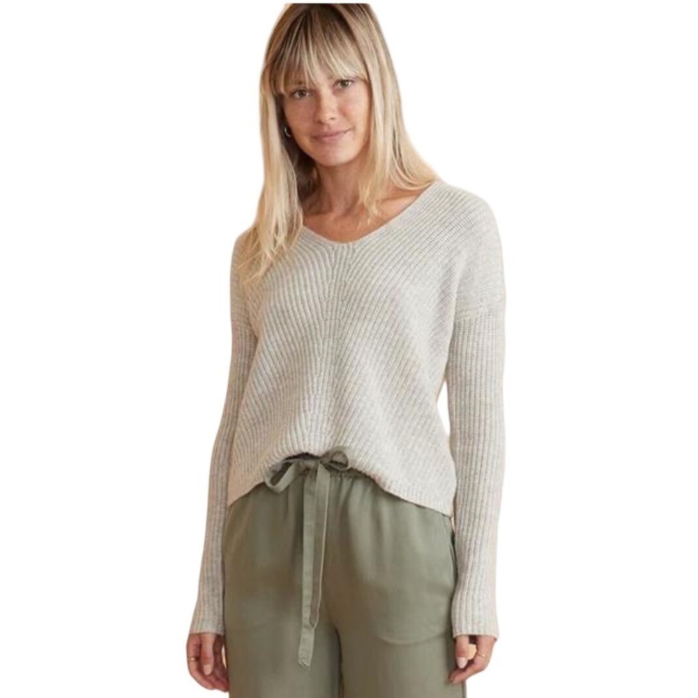 Marine Layer Elisa V-Neck Sweater Women's Size M 5% cashmere